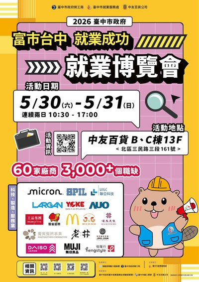「富市台中 就業成功」就業博覽會資訊